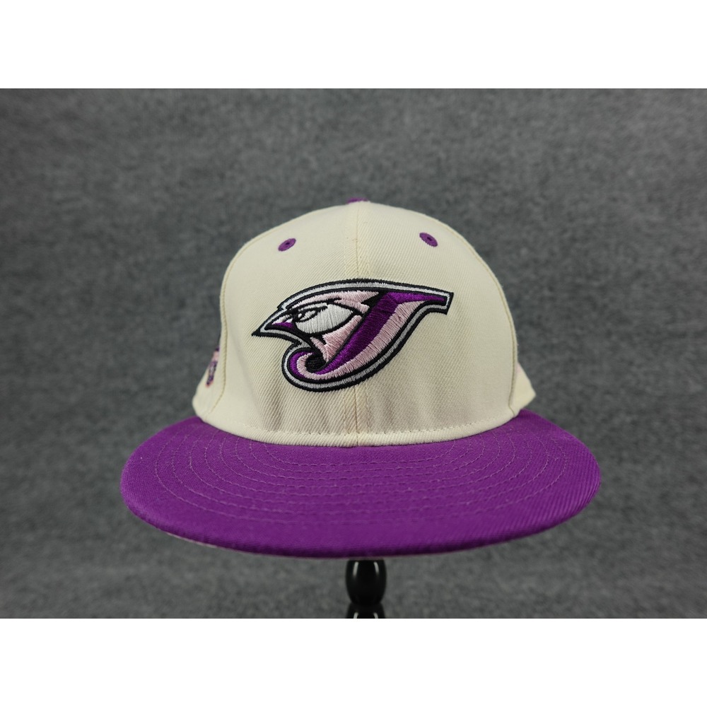 New Era Toronto Blue Jays Fitted Hat 7 5/8 Cream Purple 30th Anniversary